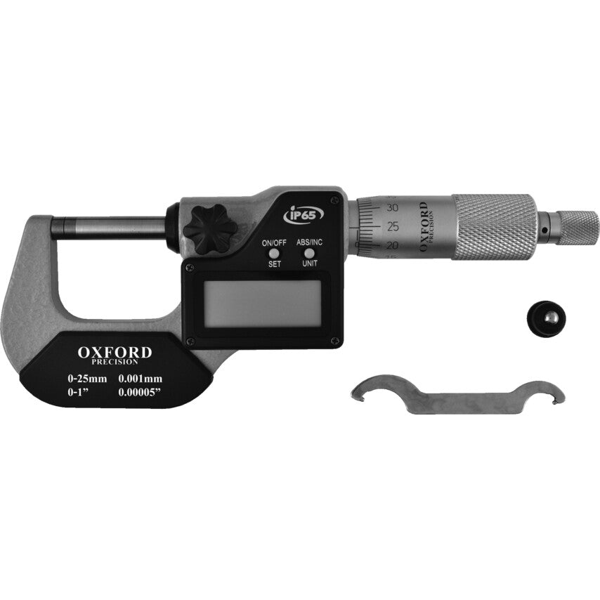 0-25mm/0-1" IP65 DIGITALEXTERNAL MICROMETER รหัส OXD3313500K
