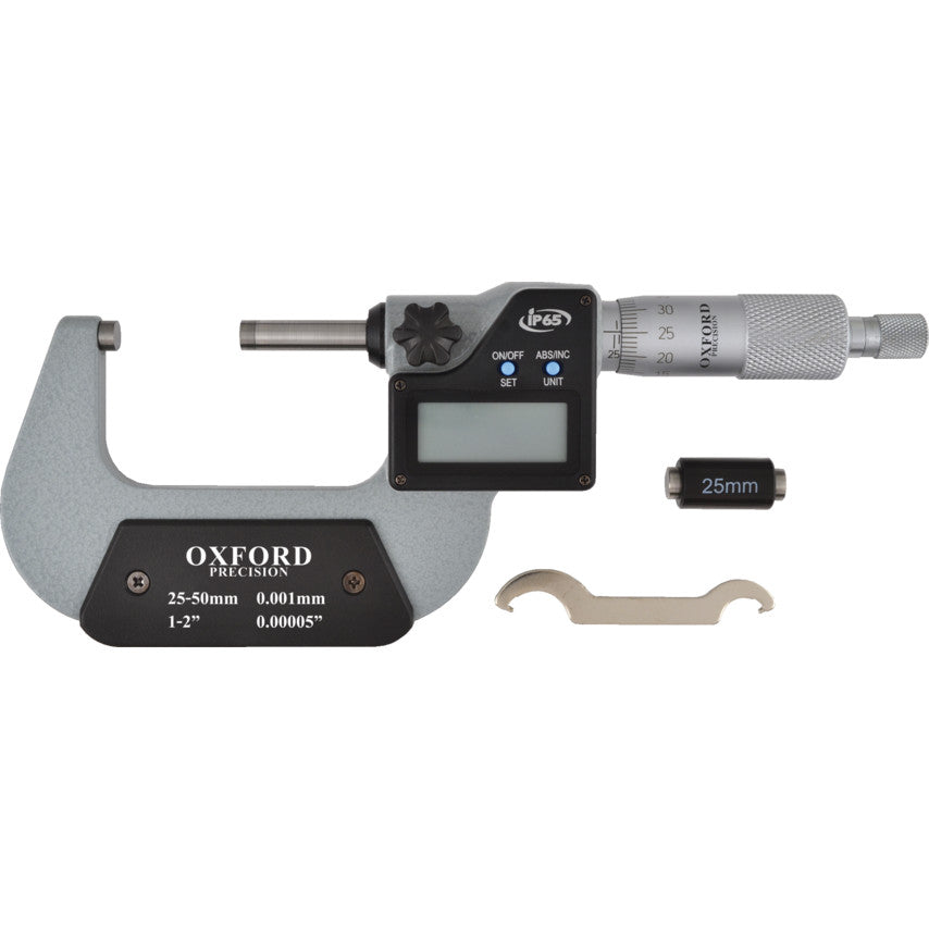 25-50mm/1-2" IP65 DIGITALEXTERNAL MICROMETER รหัส OXD3313510K