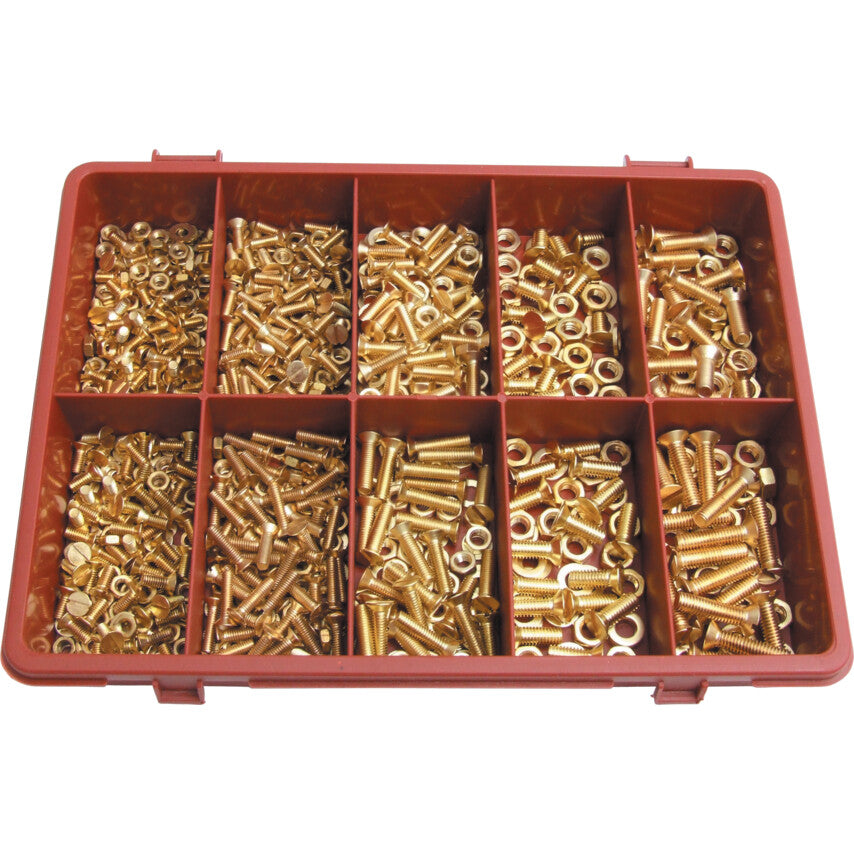 METRIC SLOTTED C/SUNK M/C SCREWKIT BRASS
