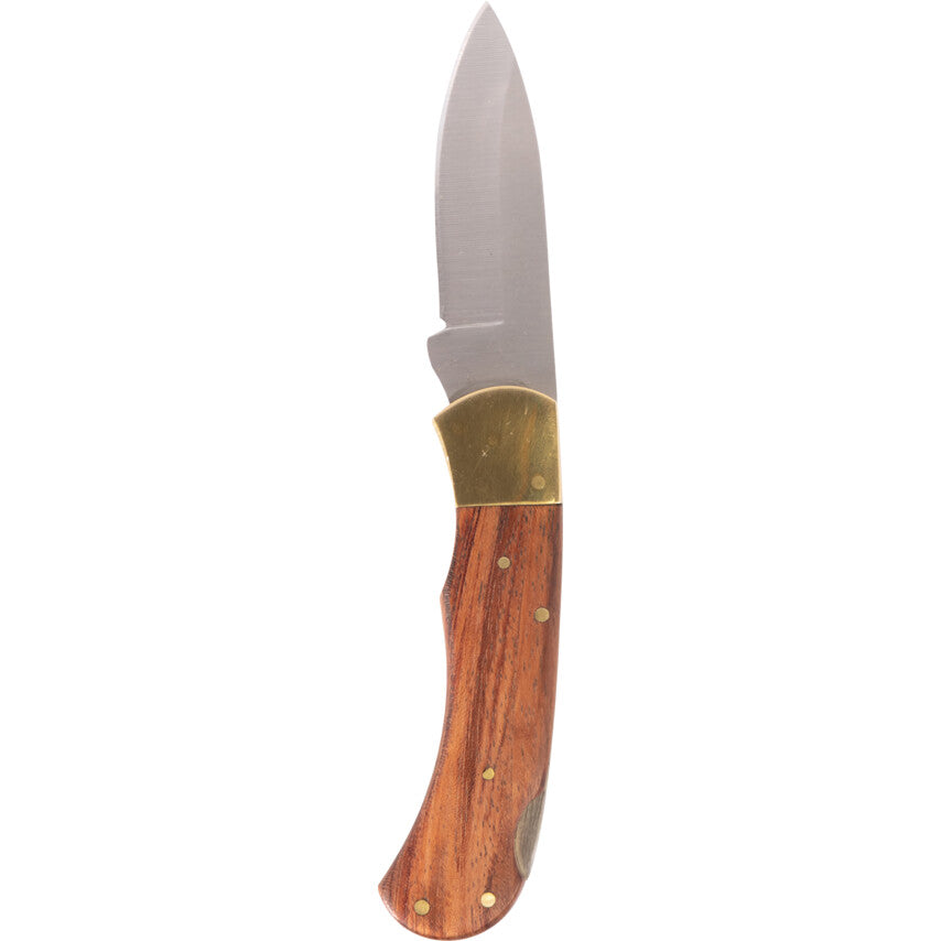 3" BLADE LOCKING KNIFE WOODEN HANDLE