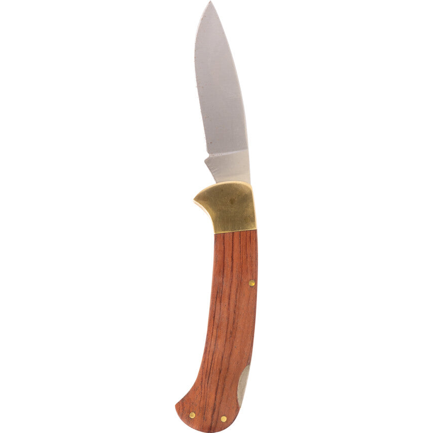 4" BLADE LOCKING KNIFE WOODEN HANDLE