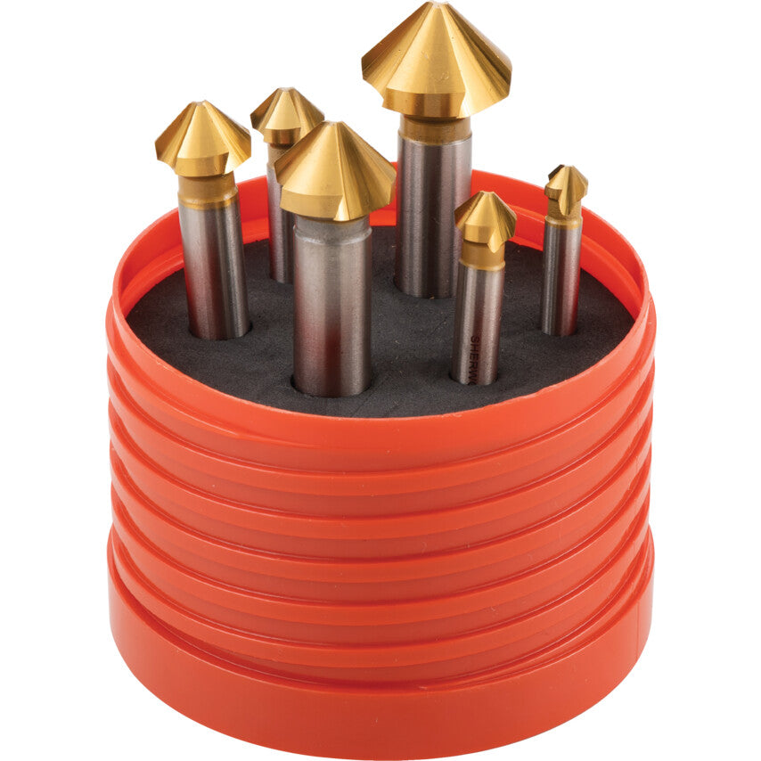 6-20mm 90DEG HSS-COBALT S/S COUNTERSINK SET TiN รหัส SHR0208990Y