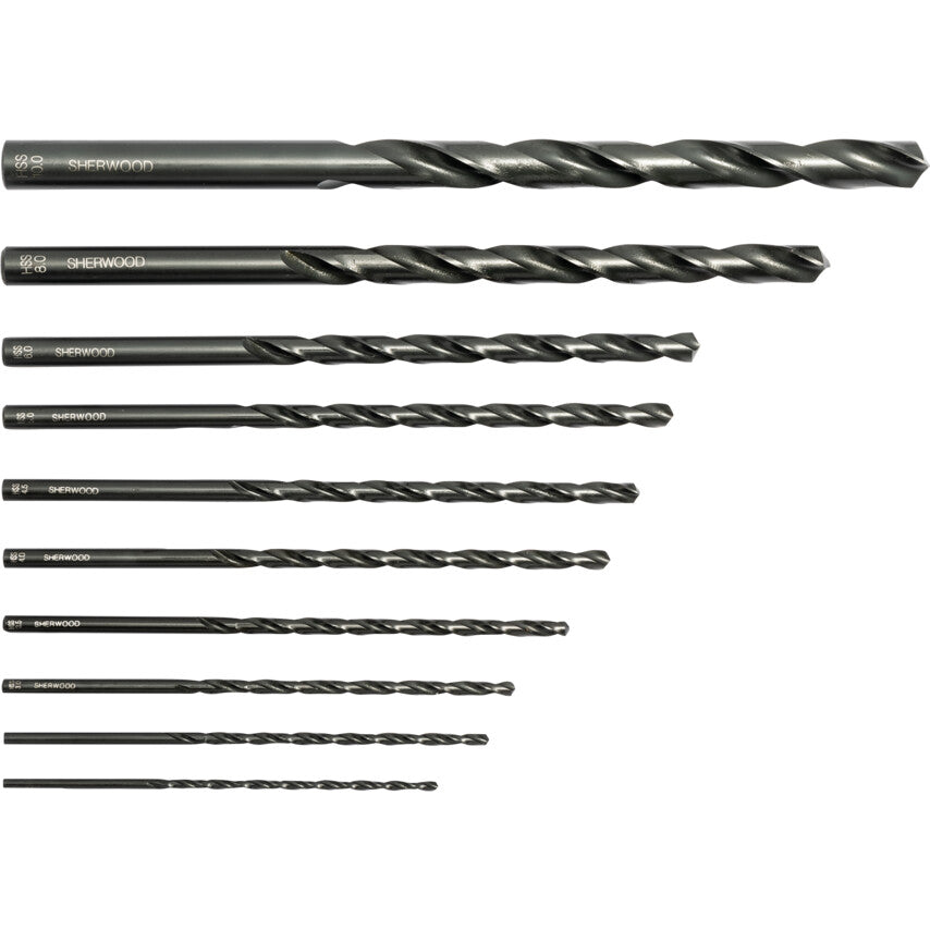 SET OF 10 HSS LONG SERIESDRILLS 2-10.00mm รหัส SHR0258540K