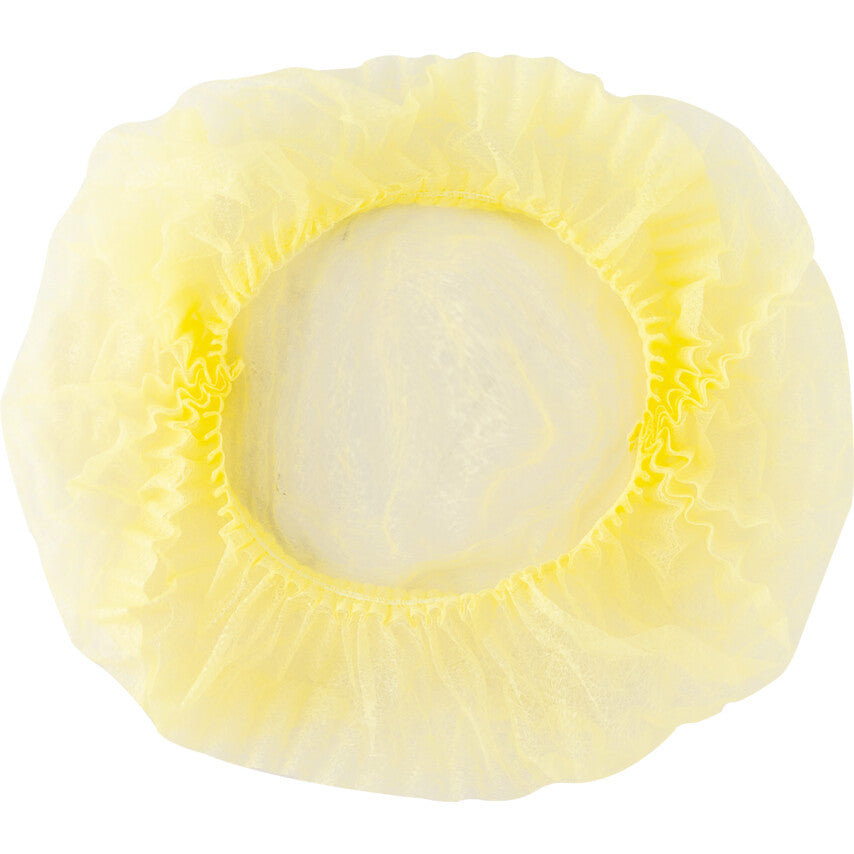 DISPOSABLE MOB CAP YELLOW 21" DBLELASTIC (PK-100)