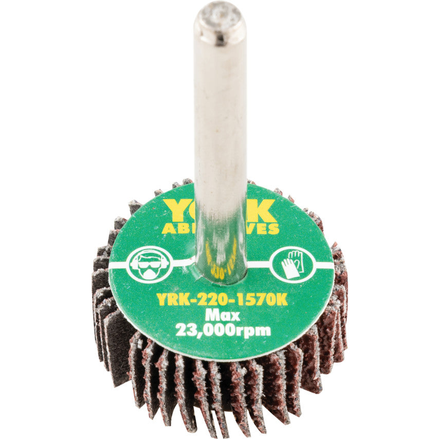 30x10 มิล FLAP WHEEL 6 มิล SHANK GRIT 40
