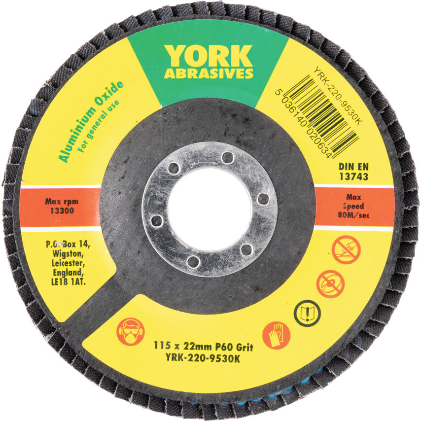 125x22mm F/GLASS AL/OX FLAP DISC P80 รหัส YRK2209640K