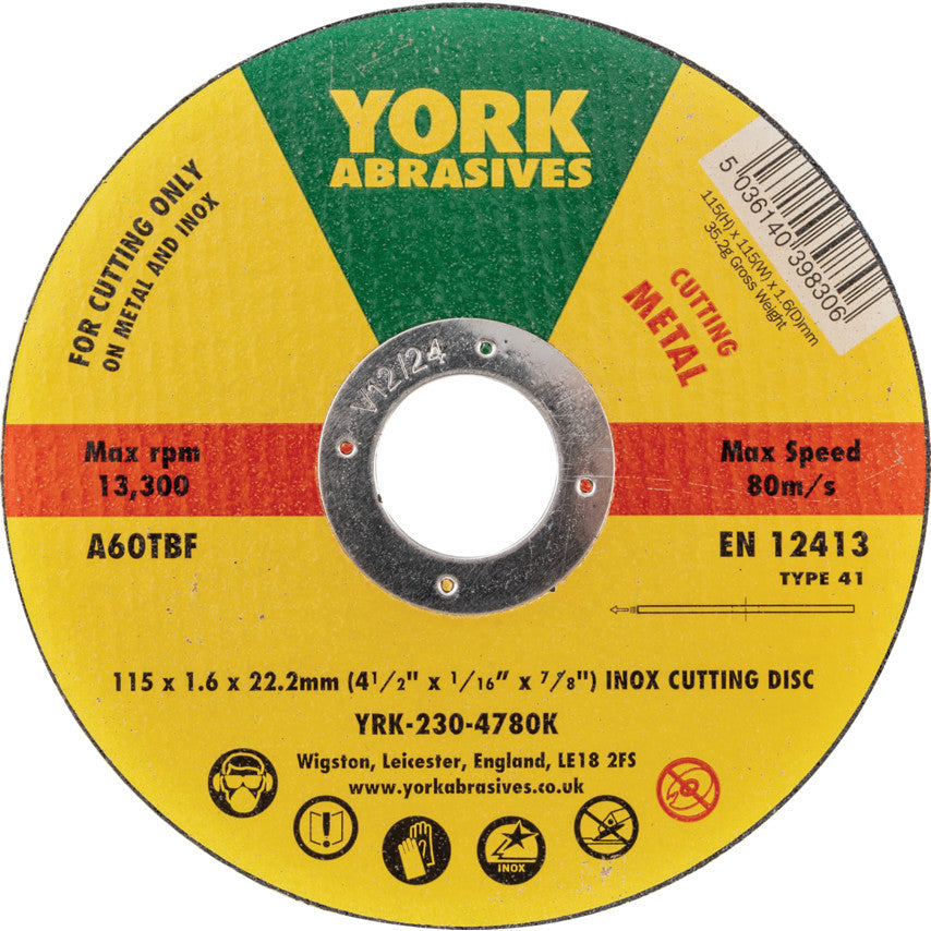 115x1.6x22.23 มิล A60TBF INOX CUTTING DISC,T41