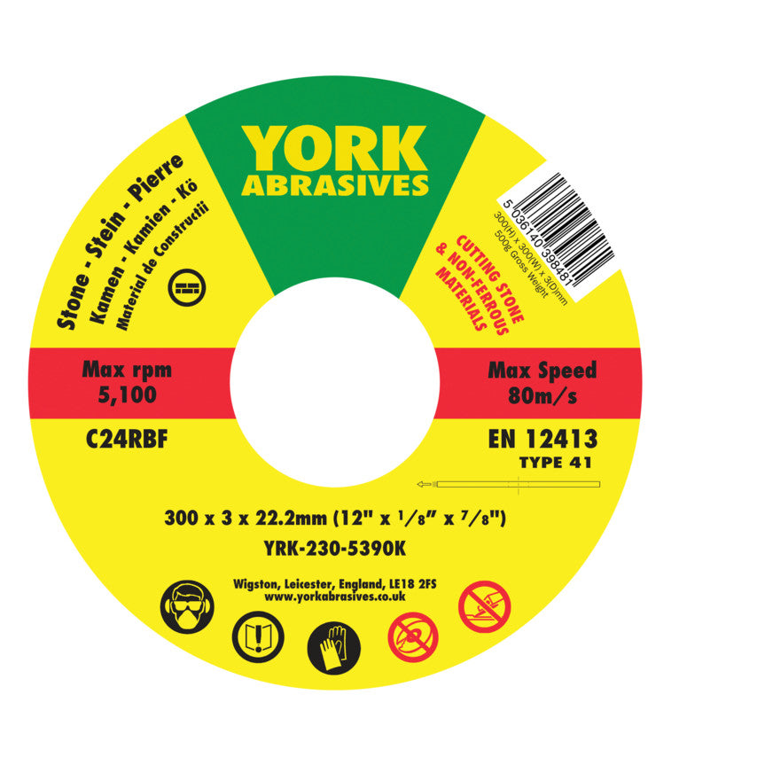 300x3x22.23 C24RBF FLATCUTTING DISC T41 รหัส YRK2305390K