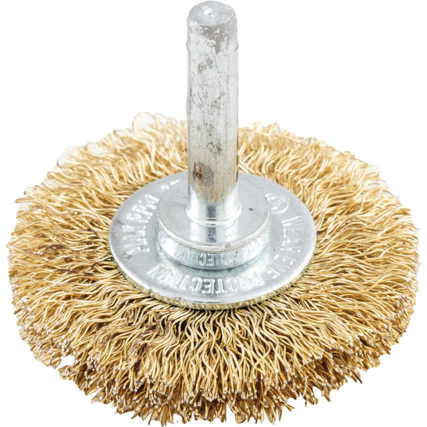 50x10 มิล 30SWG SHAFT MOUNTED BRASSCOATED BRUSH