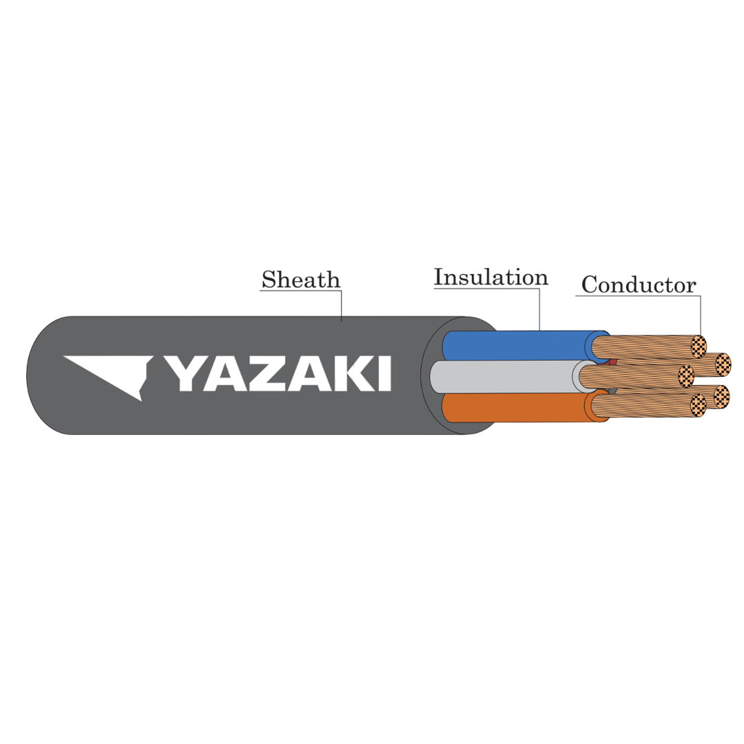 สายไฟภายในอาคารทั่วไป THAI YAZAKI รุ่น 60227 IEC 53 2 แกน หน้าตัด 0.5 ประเภท Flexible