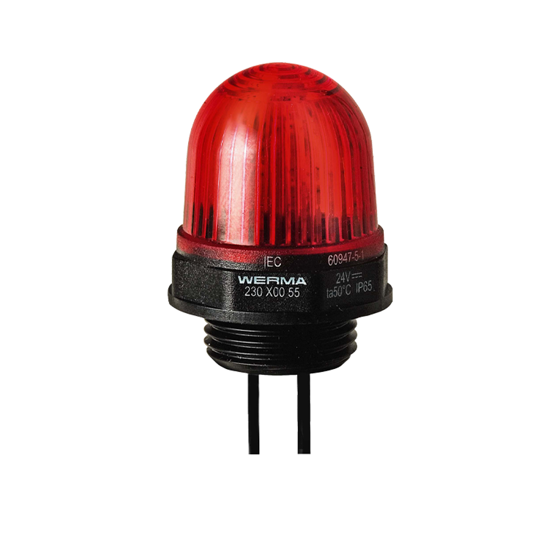 Signal and traffic lights WERMA รุ่น Micro Installation Beacons Micro LED Installation Beacon Eco 24V RD 230.104.55 ไฟสัญญาณ