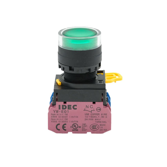 IDEC Push Button Switch 22mm ,YW1L-M2E11QM3220V สีเขียว