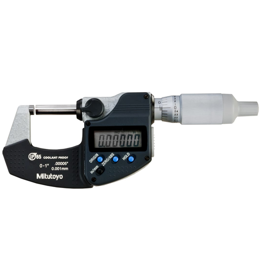 ไมโครมิเตอร์ Mitutoyo Series 293 Coolant Proof IP65 Micrometer, Inch/Metric with Ratchet ThimbleCode293-334-30