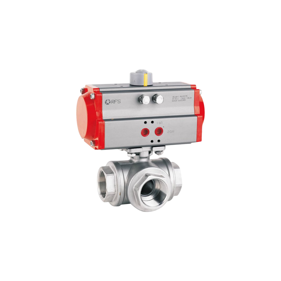 RFS หัวขับวาล์ว RAT160DA RAT Series pneumatic actuator + ball valve 3 WAY stainless steel
