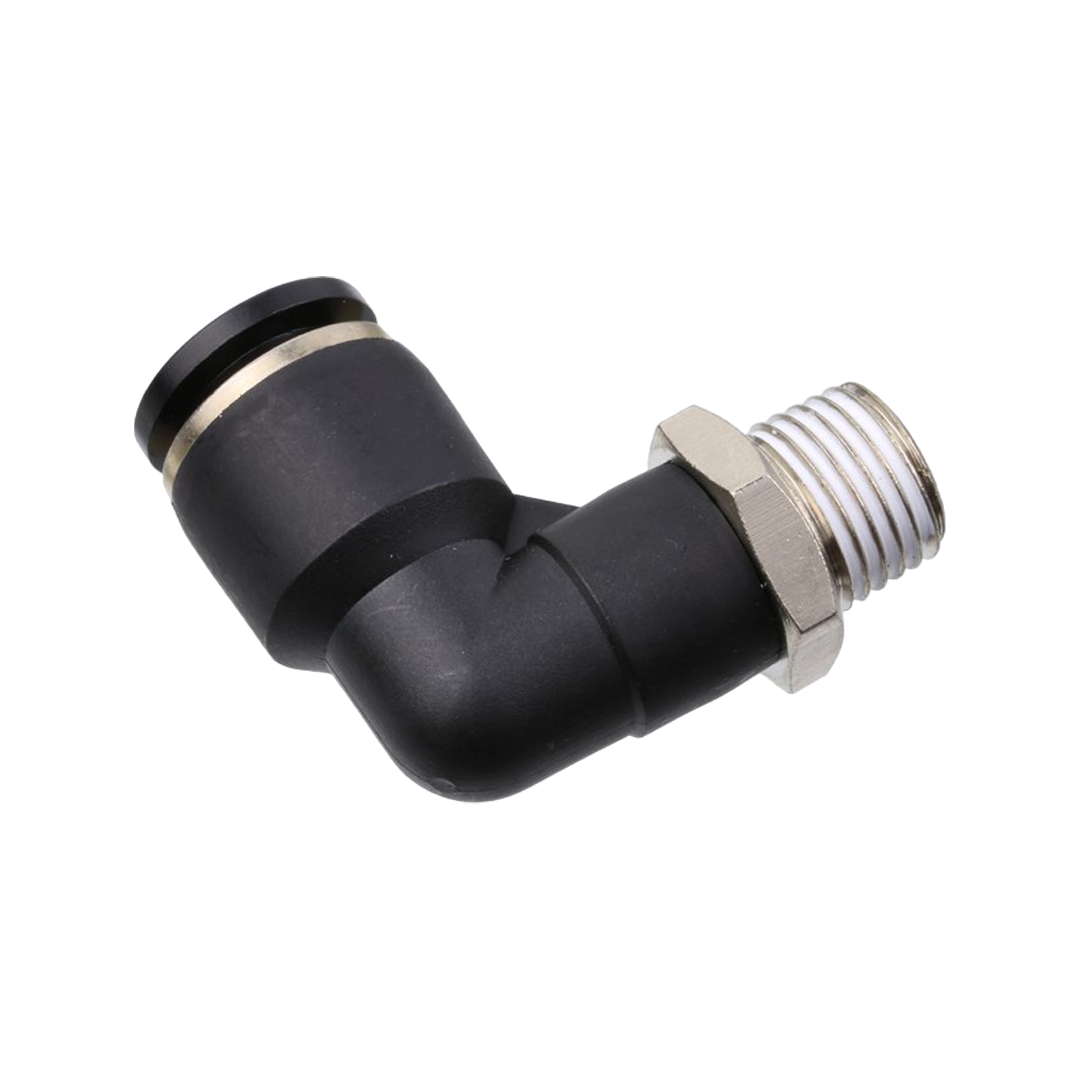 Conek ข้อต่องอ 90 องศาเสียบสายลมเกลียวนอก PL Elbow fitting รหัส PL04-M5