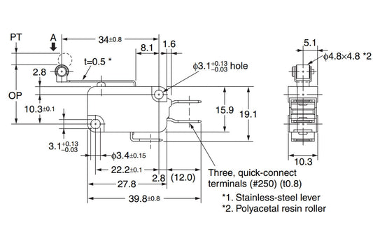 ไมโครสวิทช์ Basic Switch Omron V-216-1C6