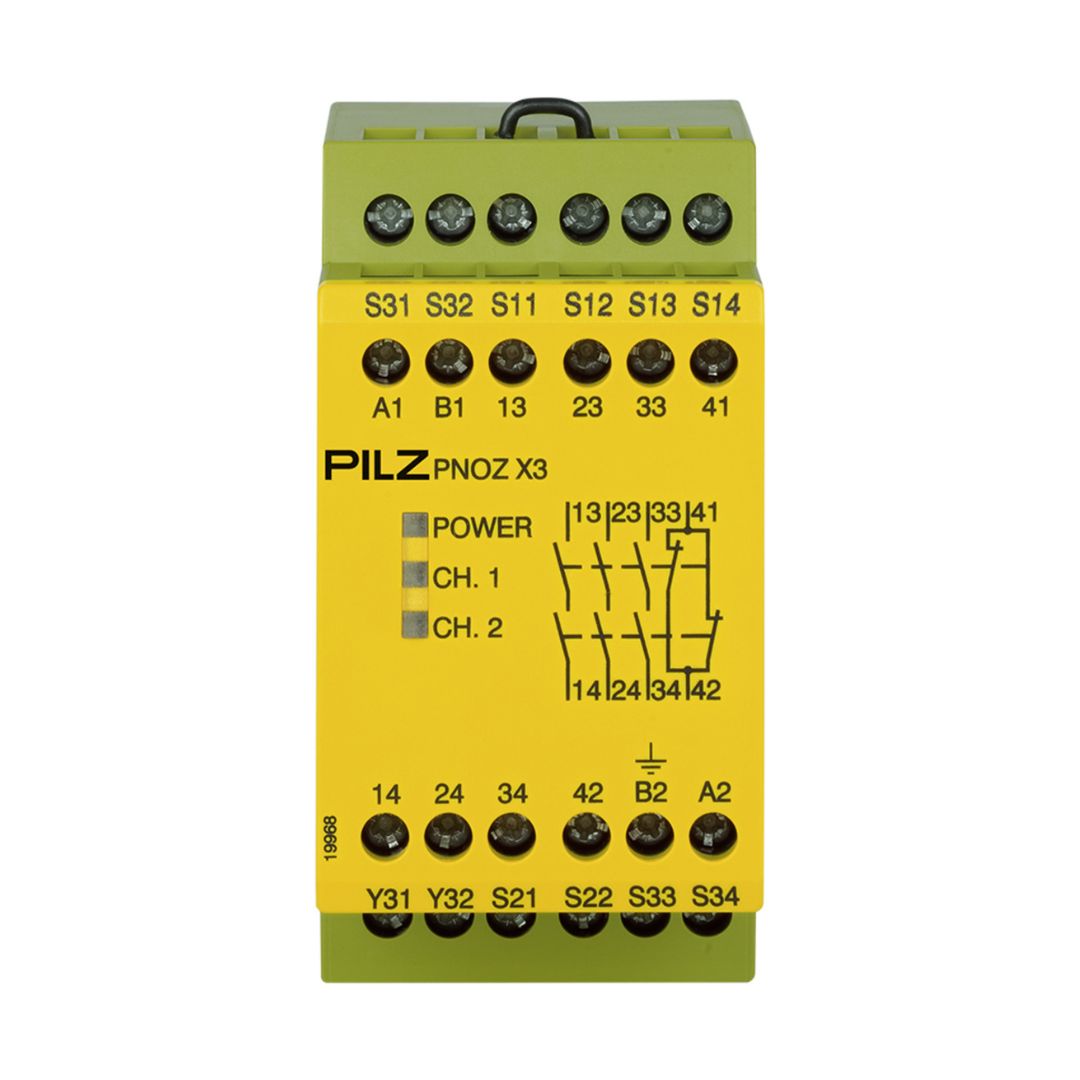 Safety Relay Pilz PNOZ X3 230VAC 24VDC 3n/o 1n/c 1so Code774318
