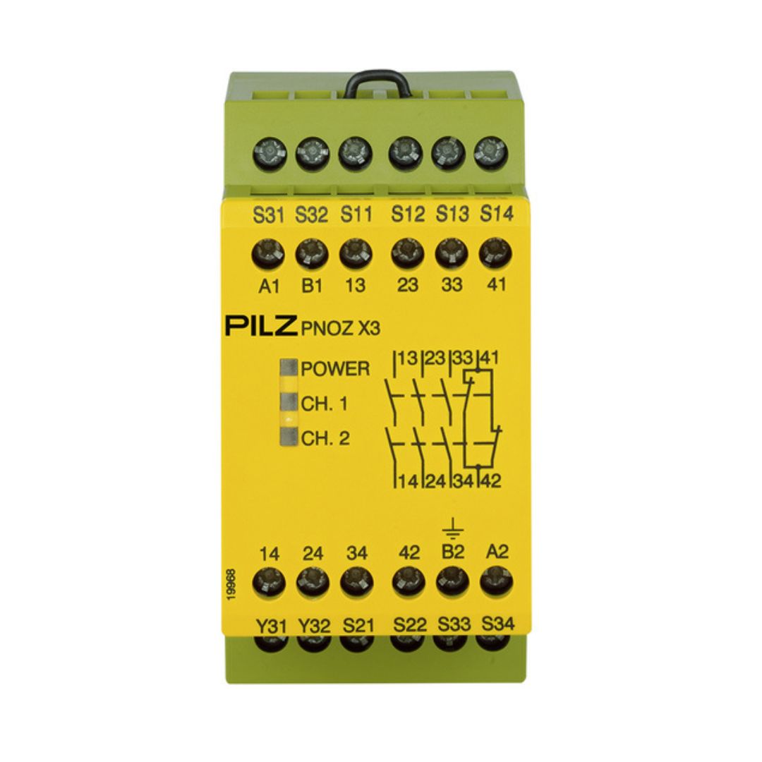 Safety Relay Pilz PNOZ X3 115VAC 24VDC 3n/o 1n/c 1so Code 774315