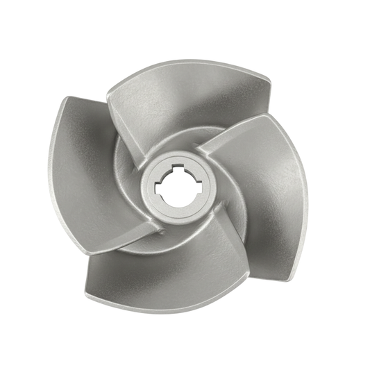 ใบพัดปั๊มน้ำสแตนเลส Impeller ขนาดเส้นผ่าศูนย์กลาง 215 mm. เส้นผ่านศูนย์กลางใน 50 mm. จำนวน 4 ใบพัด