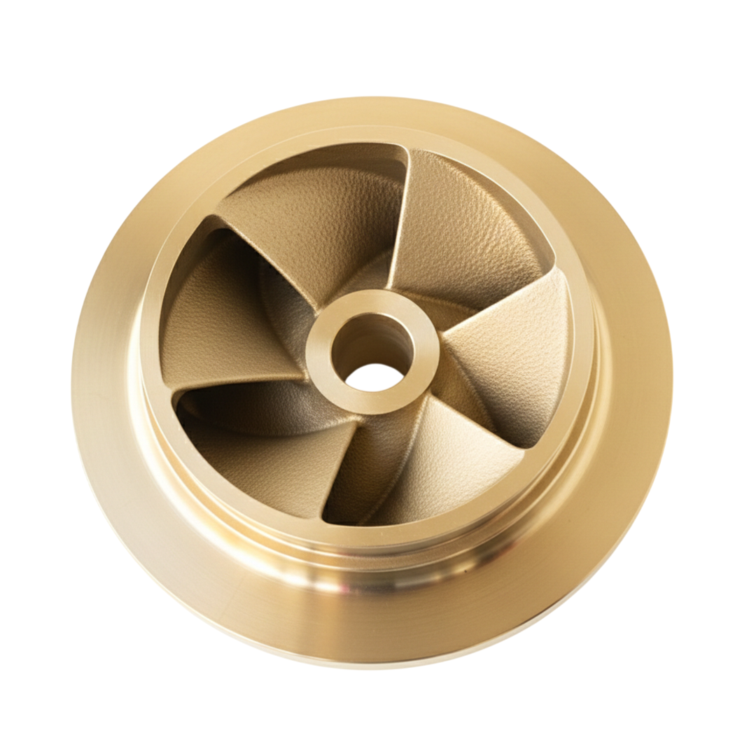 ใบพัดปั๊มน้ำทองเหลือง Impeller ขนาดเส้นผ่าศูนย์กลาง 300 mm. หนา 125 mm. จำนวน 6 ใบพัด