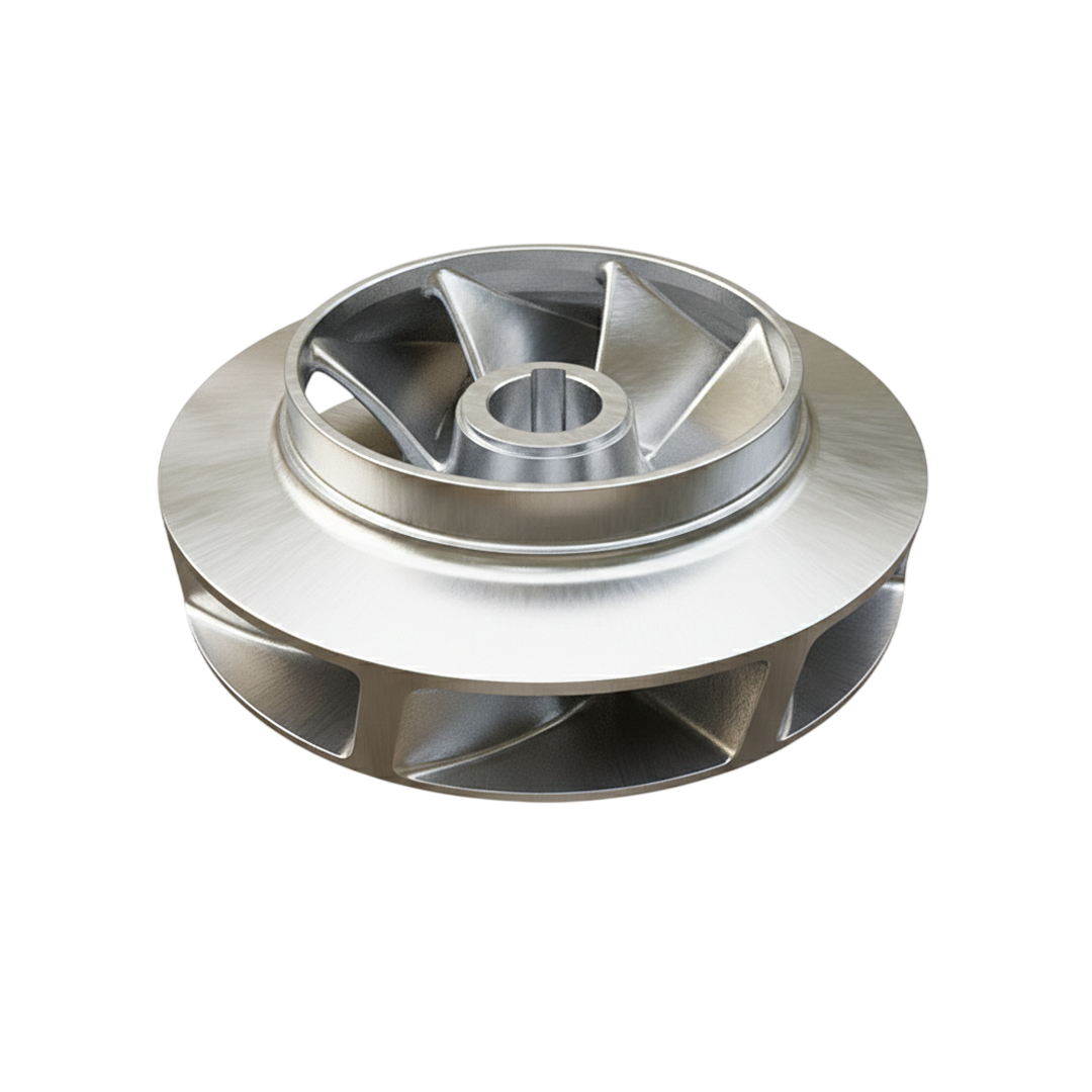 ใบพัดปั๊มน้ำสแตนเลส Impeller ขนาดเส้นผ่าศูนย์กลาง 212 mm. หนา 80.2 mm. จำนวน 7 ใบพัด
