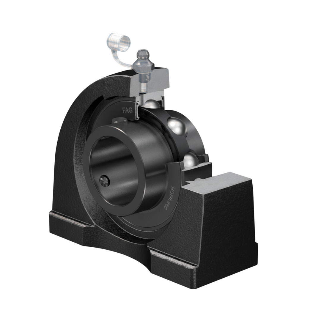 ตลับลูกปืน FAG Plummer Block Housing Units Flake Graphite Cast Iron Housing With Short Base With Grub Screws In Inner Ling UCPA205-15 72 มม.