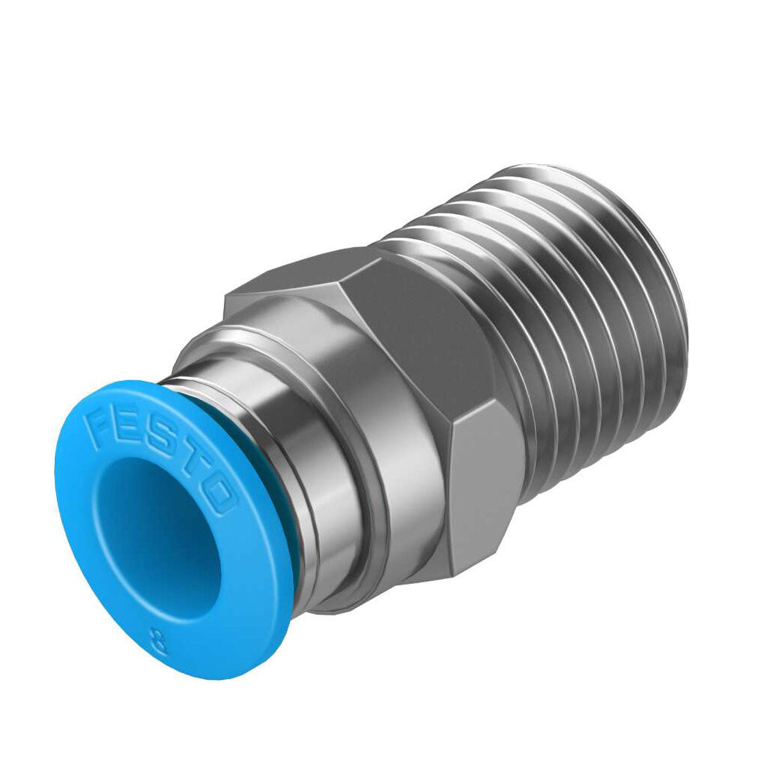ข้อต่อตัว L แบบกดเข้า FESTO QS-1/4-8 PART NO.153005