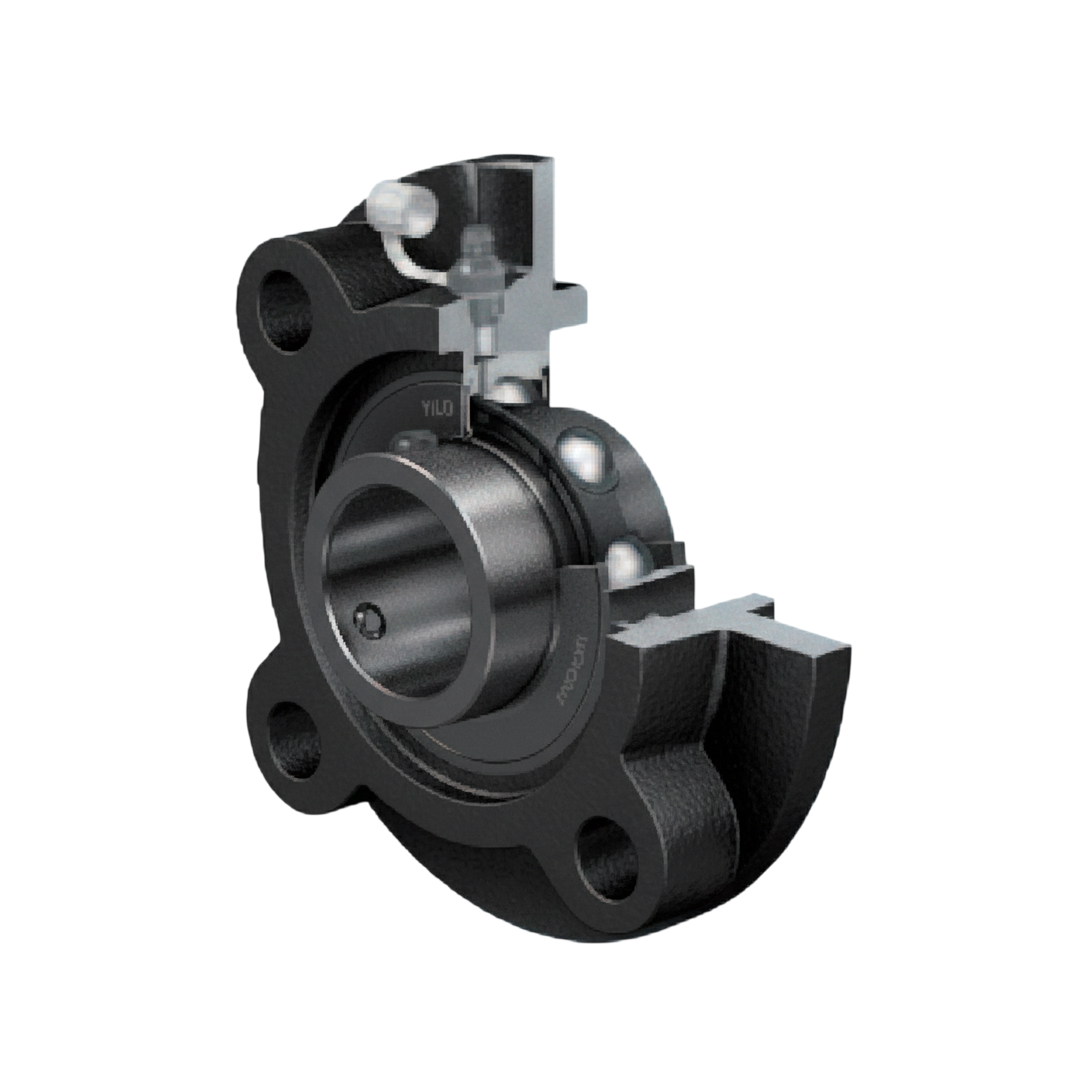 ตลับลูกปืน FAG Four-bolt Flanged Housing Units Round Version With Grub Screws in Inner Ring UCFC204-12 100 มม.