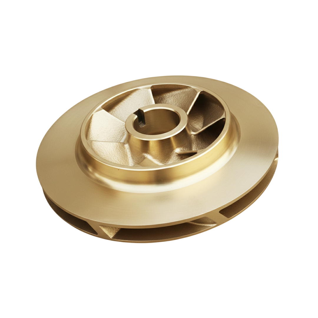 ใบพัดปั๊มน้ำทองเหลือง Impeller ขนาดเส้นผ่าศูนย์กลาง 270 mm. หนา 65 mm. จำนวน 7 ใบพัด