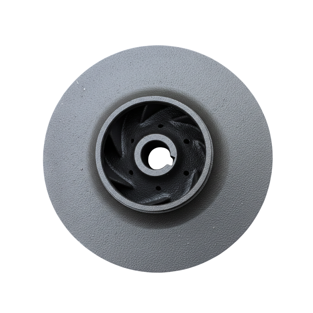 ใบพัดปั๊มน้ำเหล็ก Impeller ขนาดเส้นผ่าศูนย์กลาง 264 mm. หนา 85 mm. จำนวน 7 ใบพัด.