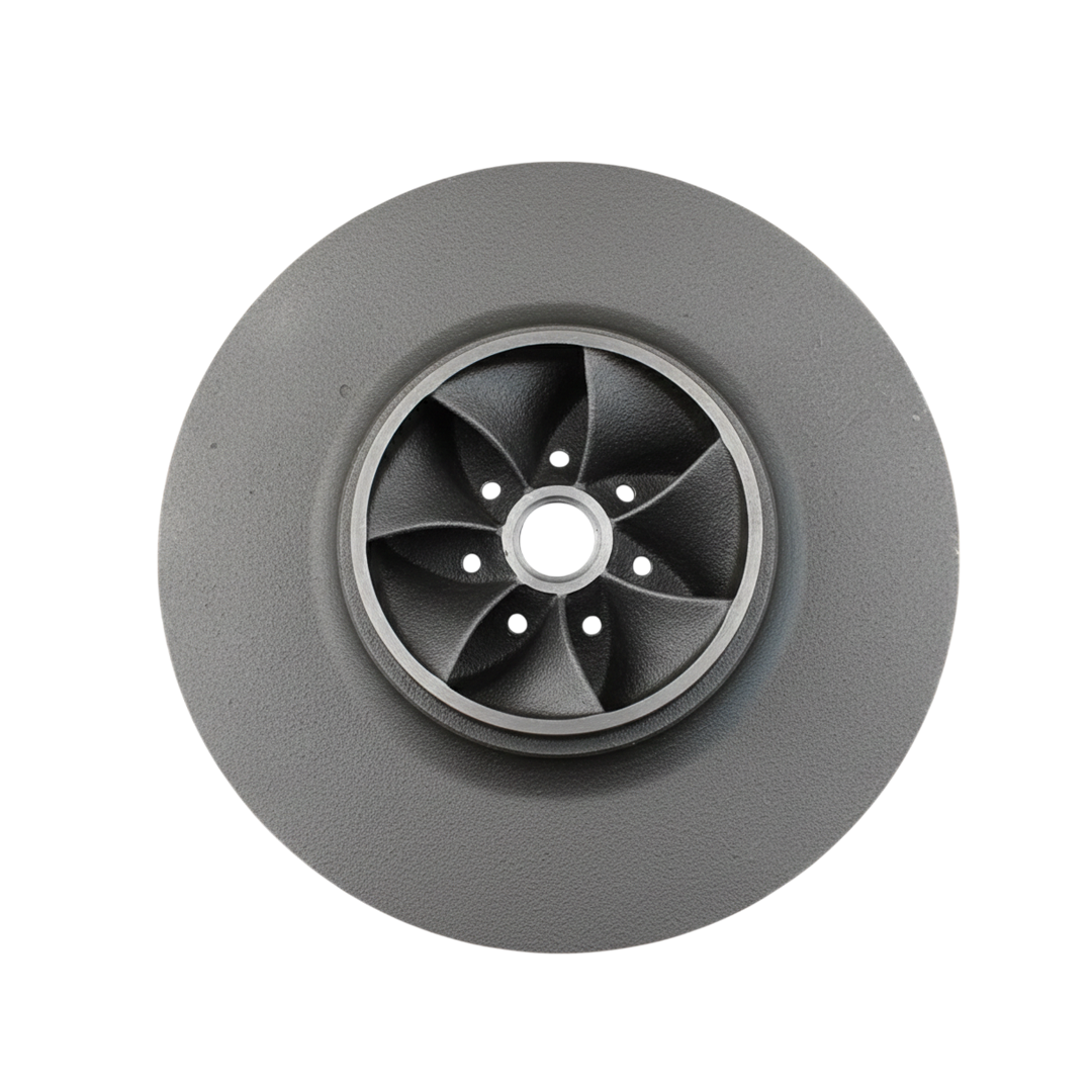 ใบพัดปั๊มน้ำเหล็ก Impeller ขนาดเส้นผ่าศูนย์กลาง 410 mm. หนา 111 mm. จำนวน 7 ใบพัด.