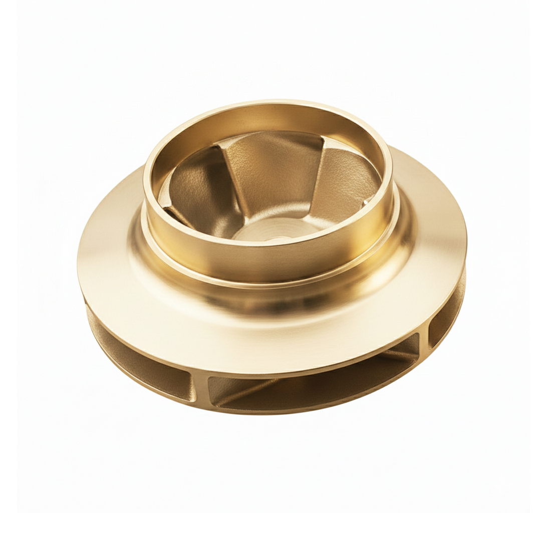 ใบพัดปั๊มน้ำทองเหลือง Impeller ขนาดเส้นผ่าศูนย์กลาง 173 mm. หนา 85 mm. จำนวน 6 ใบพัด