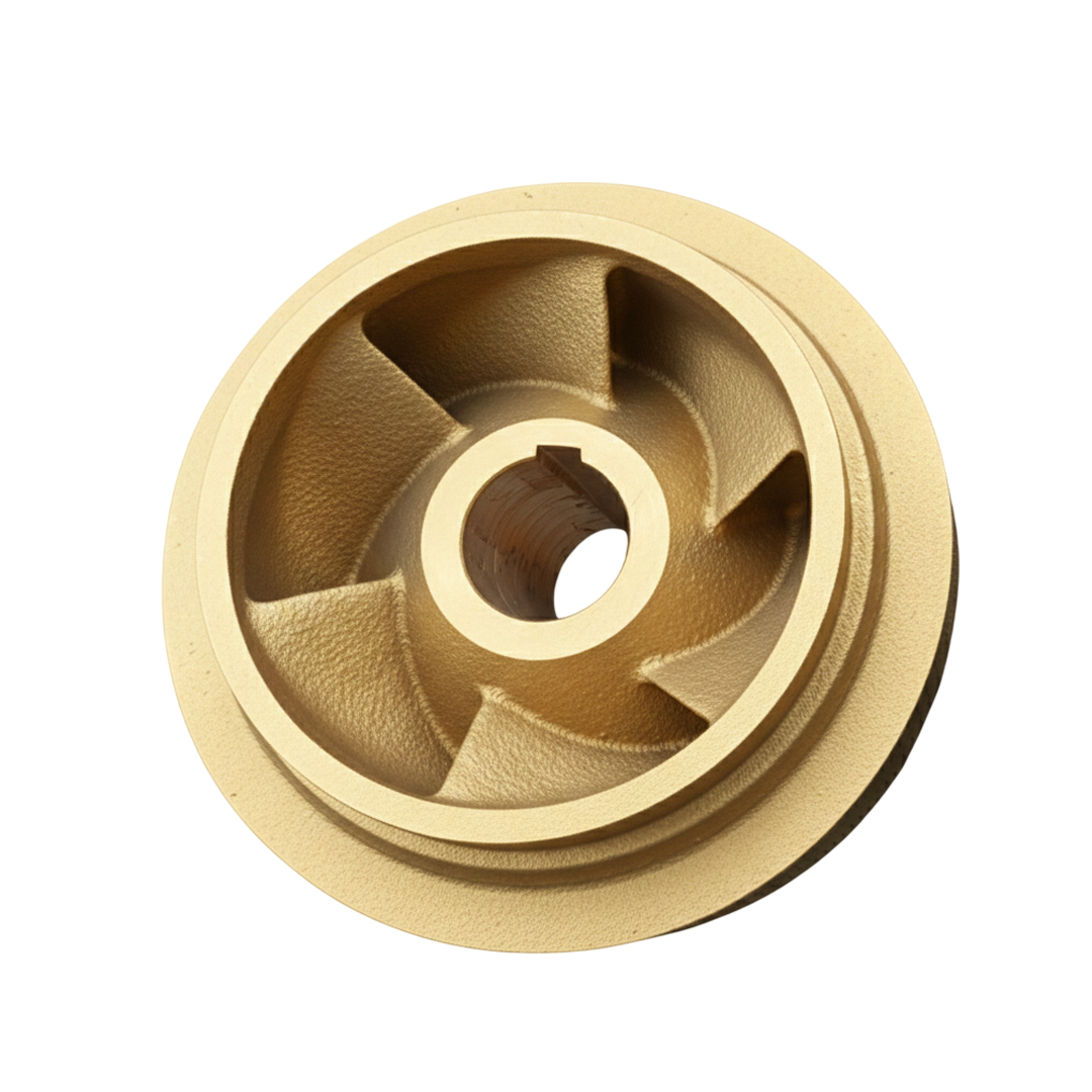 ใบพัดปั๊มน้ำทองเหลือง Impeller ขนาดเส้นผ่าศูนย์กลาง 323 mm. หนา 264 mm. จำนวน 6 ใบพัด.