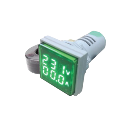 มิเตอร์-22 Shinohawa โวลท์-แอมป์ รุ่นเหลี่ยม MT489 0-100A AC น้ำเงิน