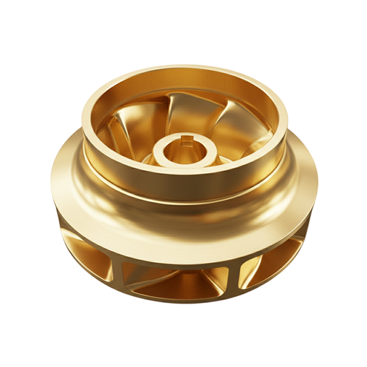 ใบพัดปั๊มน้ำทองเหลือง Impeller ขนาดเส้นผ่าศูนย์กลาง 194.5 mm. หนา 108 mm. จำนวน 8 ใบพัด