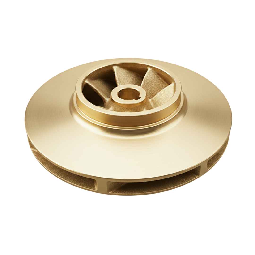 ใบพัดปั๊มน้ำทองเหลือง Impeller ขนาดเส้นผ่าศูนย์กลาง 263 mm. หนา 73 mm. จำนวน 7 ใบพัด