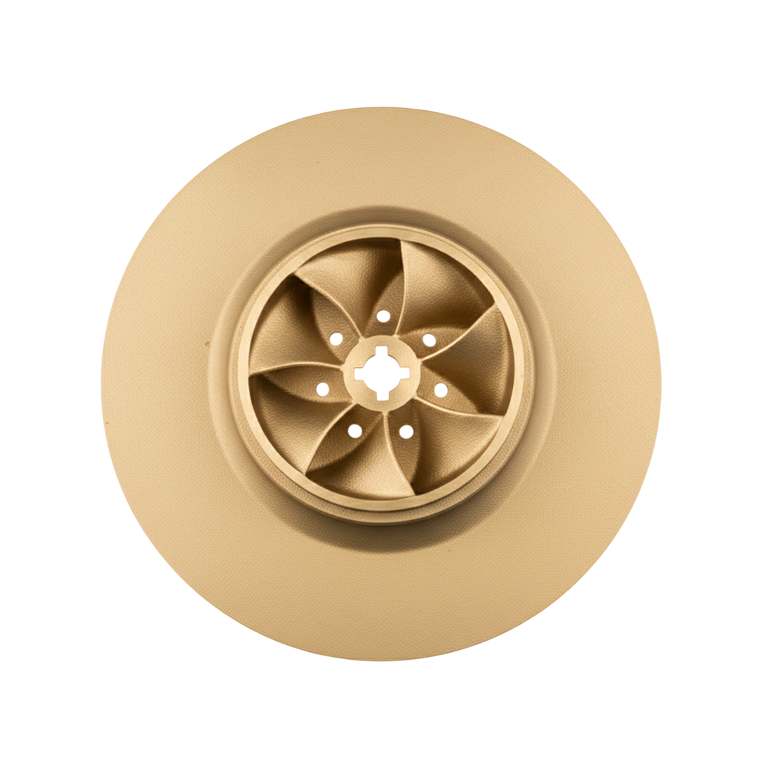 ใบพัดปั๊มน้ำทองเหลือง Impeller ขนาดเส้นผ่าศูนย์กลาง 410 mm. หนา 111 mm. จำนวน 7 ใบพัด.