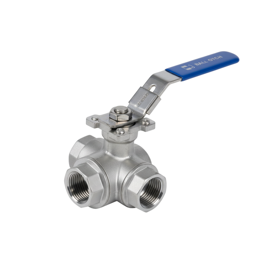 วาล์ว ESG 3-Way Ball Valve With Mounting Pad Model 400 404 1 1/2" นิ้ว