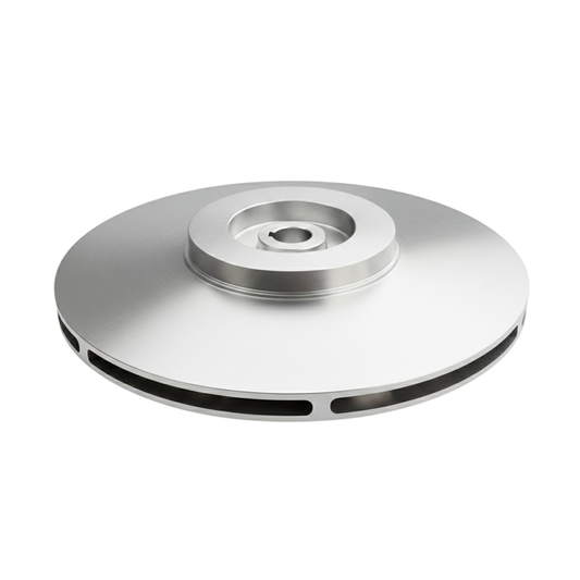ใบพัดปั๊มน้ำสแตนเลส Impeller ขนาดเส้นผ่าศูนย์กลาง 332 mm. หนา 114 mm. จำนวน 7 ใบพัด.