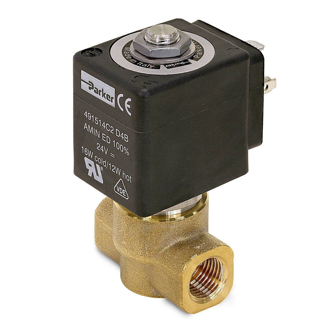 โซลินอยด์วาล์ว (Solenoid Valves) Parker 2 WAY แบบเปิด 1/2นิ้ว รหัส443806W