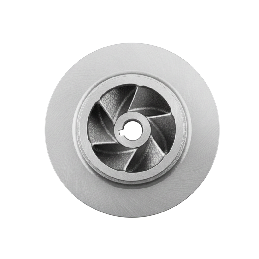 ใบพัดปั๊มน้ำสแตนเลส Impeller ขนาดเส้นผ่าศูนย์กลาง 167 mm. หนา 55.5 mm. จำนวน 6 ใบพัด