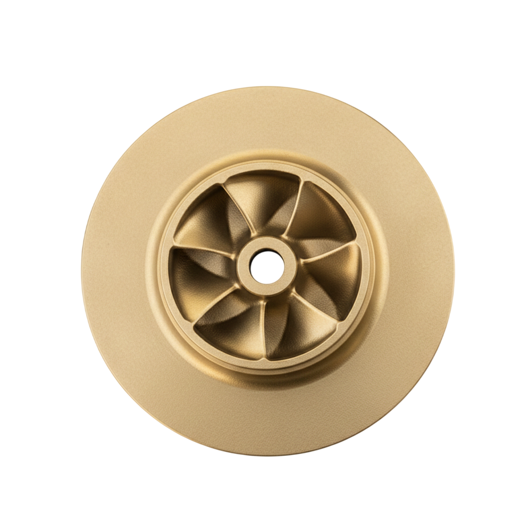 ใบพัดปั๊มน้ำทองเหลือง Impeller ขนาดเส้นผ่าศูนย์กลาง 243 mm. หนา 52.8 mm. จำนวน 7 ใบพัด