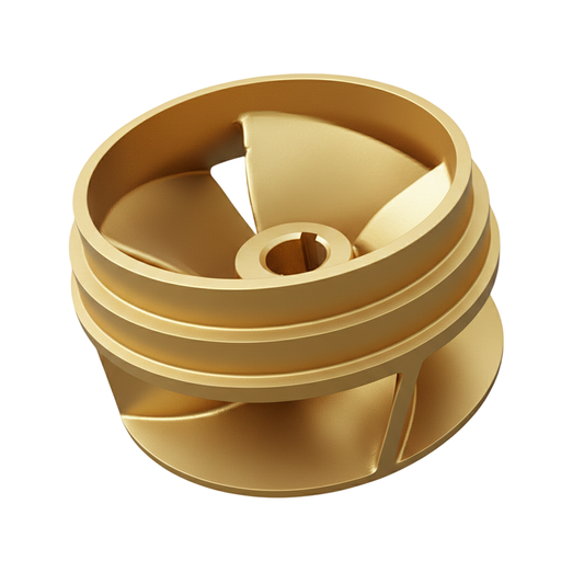 ใบพัดปั๊มน้ำทองเหลือง Impeller ขนาดเส้นผ่าศูนย์กลาง 270 mm. หนา 185 mm. จำนวน 4 ใบพัด