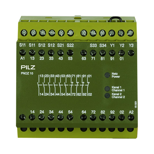 Safety Relays PILZ เซฟตี้ รีเลย์ PNOZ 10 24VDC 6n/o 4n/c code 774009