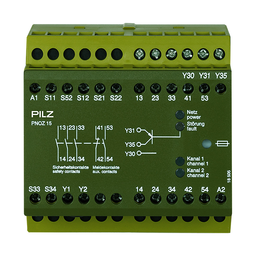 Safety Relays PILZ เซฟตี้ รีเลย์ PNOZ 15 24VDC 3n/o 1n/o 1n/c code 774050