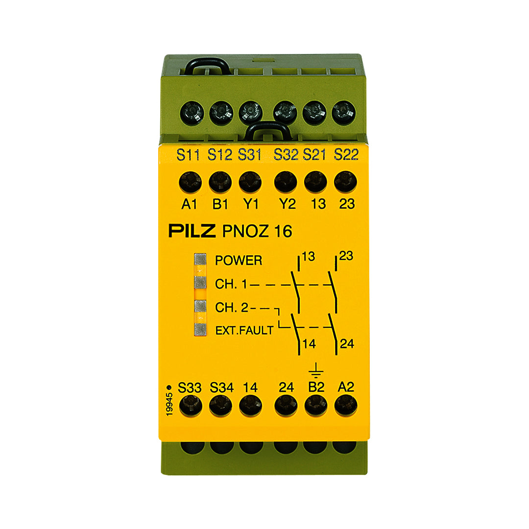 Safety Relays PILZ เซฟตี้ รีเลย์ PNOZ 16 110VAC 24VDC 2n/o code 774063
