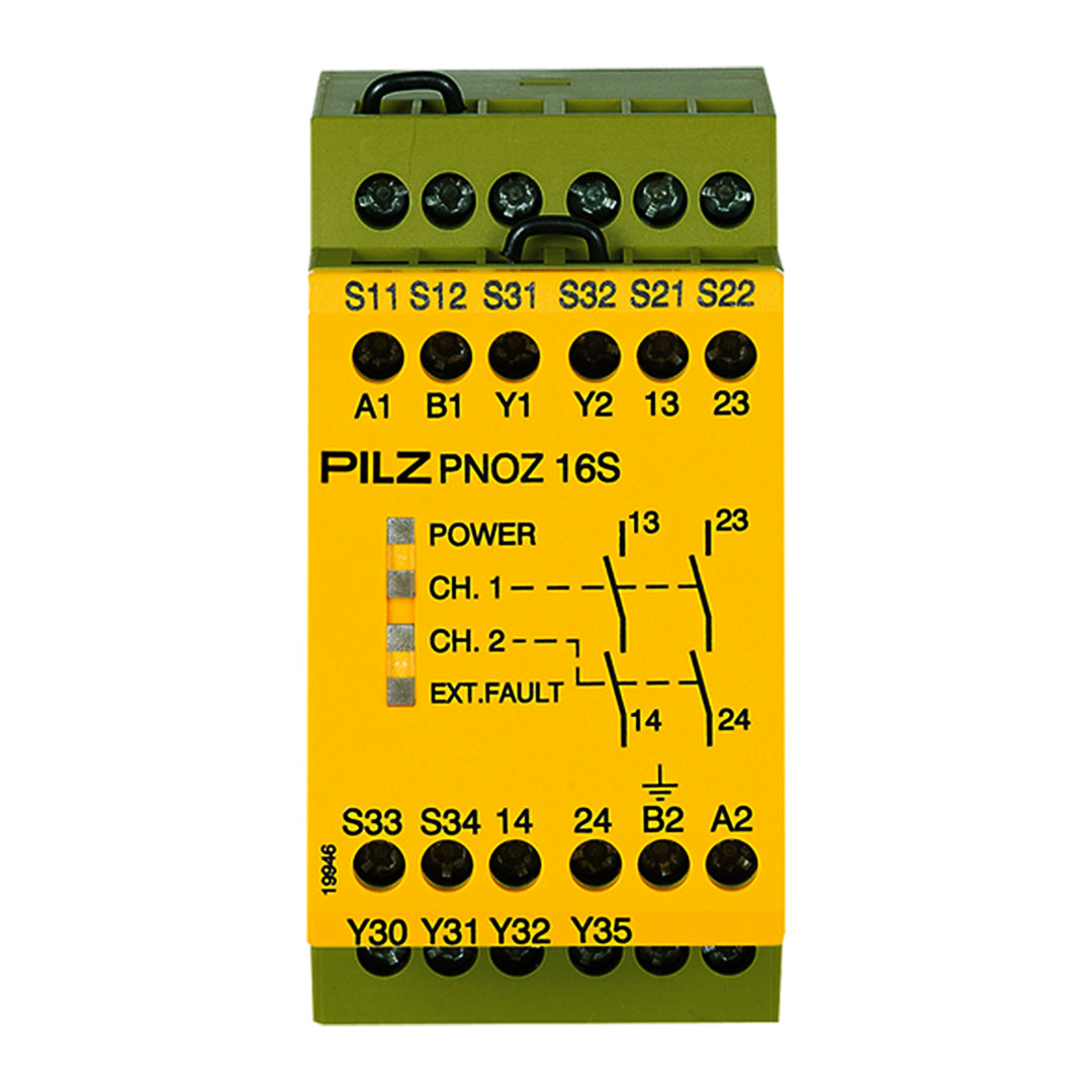 Safety Relays PILZ เซฟตี้ รีเลย์ PNOZ 16S 24VAC 24VDC 2n/o 2so code 774070