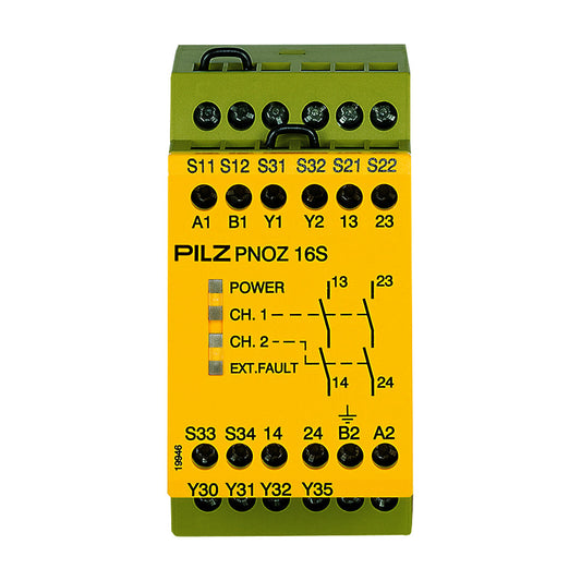 Safety Relays PILZ เซฟตี้ รีเลย์ PNOZ 16S 110VAC 24VDC 2n/o 2so code 774073