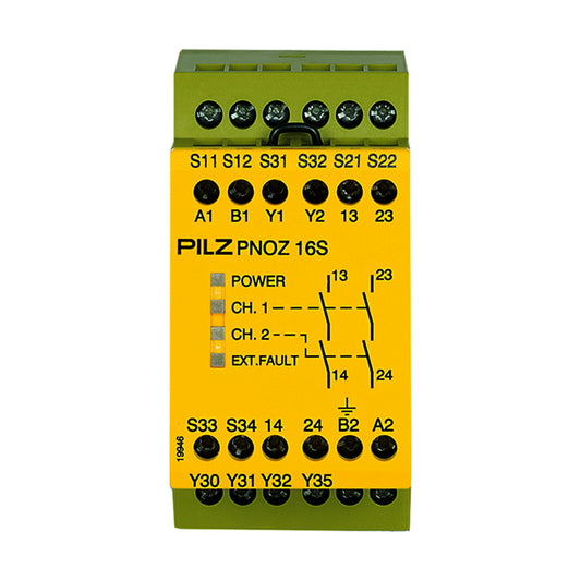 Safety Relays PILZ เซฟตี้ รีเลย์ PNOZ 16S 230VAC 24VDC 2n/o 2so code 774076