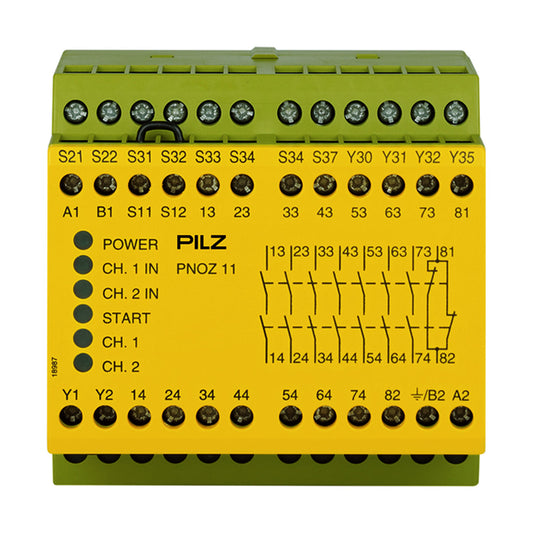 Safety Relays PILZ เซฟตี้ รีเลย์ PNOZ 11 24VAC 24VDC 7n/o 1n/c code 774080